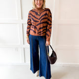 Mock Neck Animal Print Top