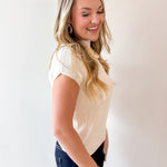 Mock Neck Extended Knit Top - Oatmeal