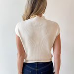 Mock Neck Extended Knit Top - Oatmeal