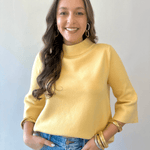 Mock Neck Pull Over Bell Sleeve Sweater