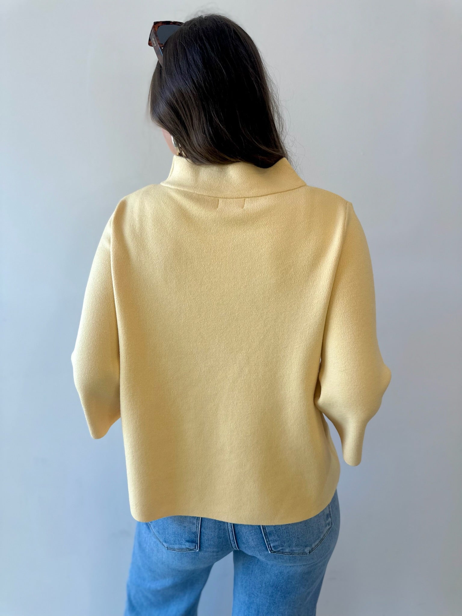 Mock Neck Pull Over Bell Sleeve Sweater