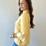 Mock Neck Pull Over Bell Sleeve Sweater