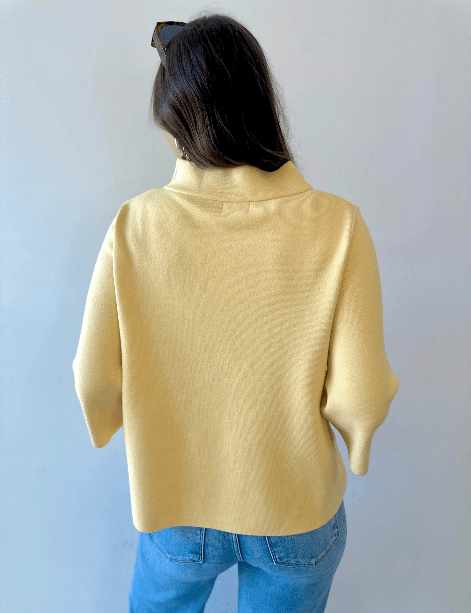 Mock Neck Pull Over Bell Sleeve Sweater