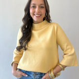 Mock Neck Pull Over Bell Sleeve Sweater