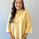 Mock Neck Pull Over Bell Sleeve Sweater