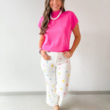 Mock Neck Sleeveless Knit Top - Pink