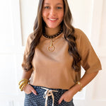 Mock Neck Sweater - Mocha