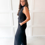 Mock neck top & Pant Set - Black