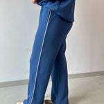 Modal Piping Top & Pant Set - Navy/Cream