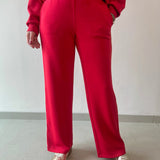 Modal Piping Top & Pant Set - Red/Cream