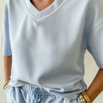 Modal Poly Piping Top & Short Set