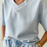 Modal Poly Piping Top & Short Set