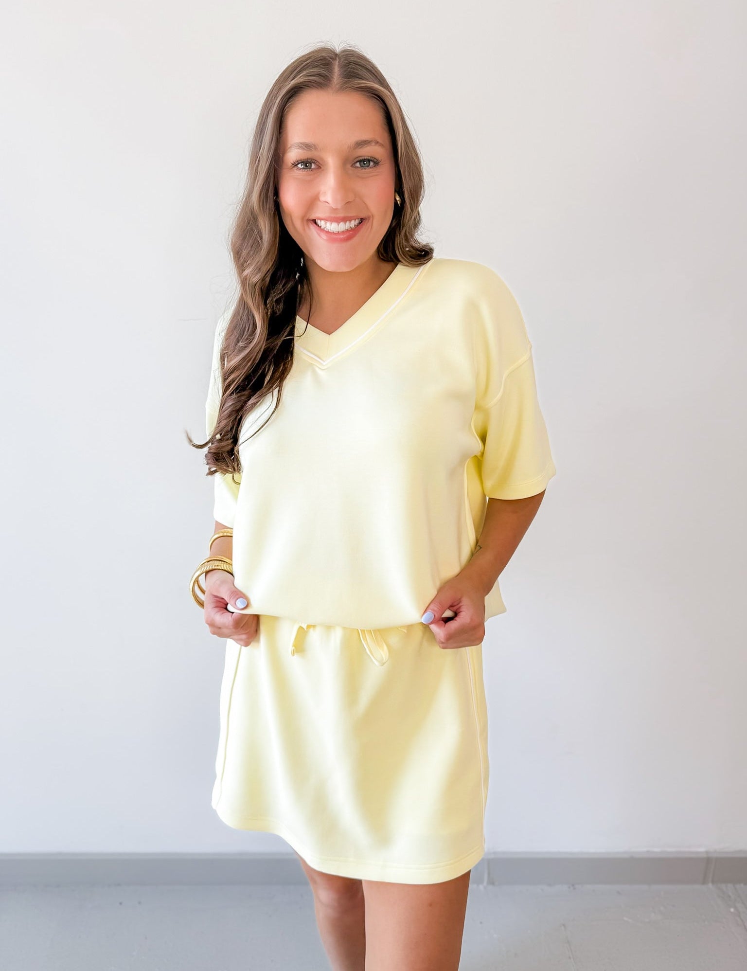 Modal Poly Piping Top & Short Set