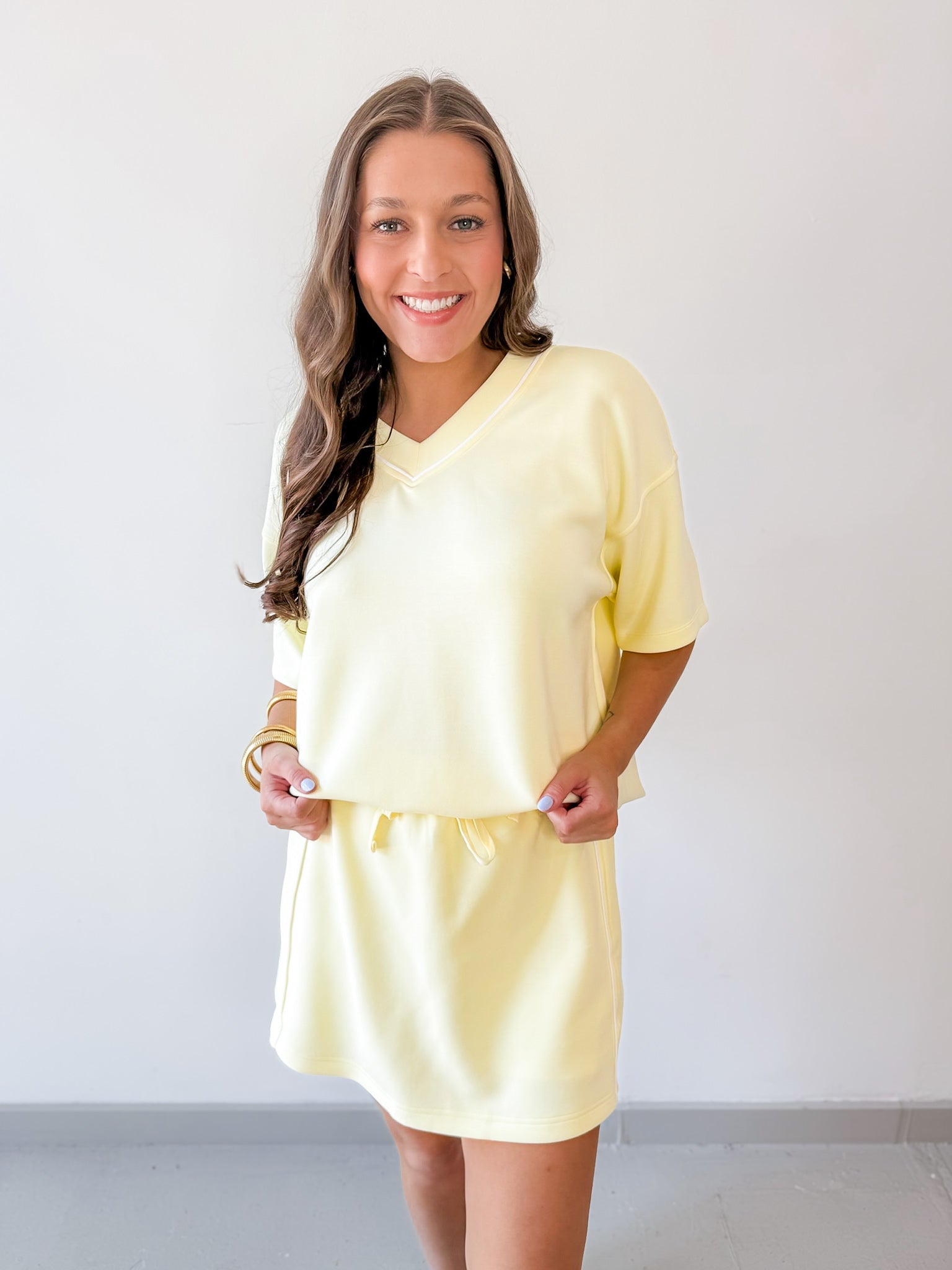 Modal Poly Piping Top & Short Set