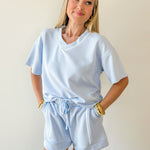 Modal Poly Piping Top & Short Set
