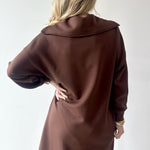 Modal Quarter Zip Dress - Cocoa