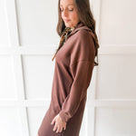 Modal Quarter Zip Dress - Cocoa
