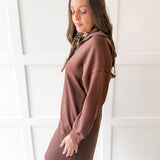 Modal Quarter Zip Dress - Cocoa