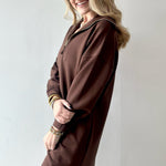 Modal Quarter Zip Dress - Cocoa