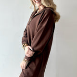 Modal Quarter Zip Dress - Cocoa
