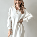 Modal Quarter Zip Dress - Ivory