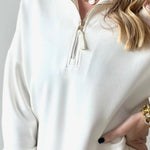 Modal Quarter Zip Dress - Ivory