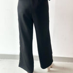 Modal Satin Side Stripe Wide Leg Pant