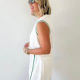 Modal Soft Top & Skort Set - White/Green