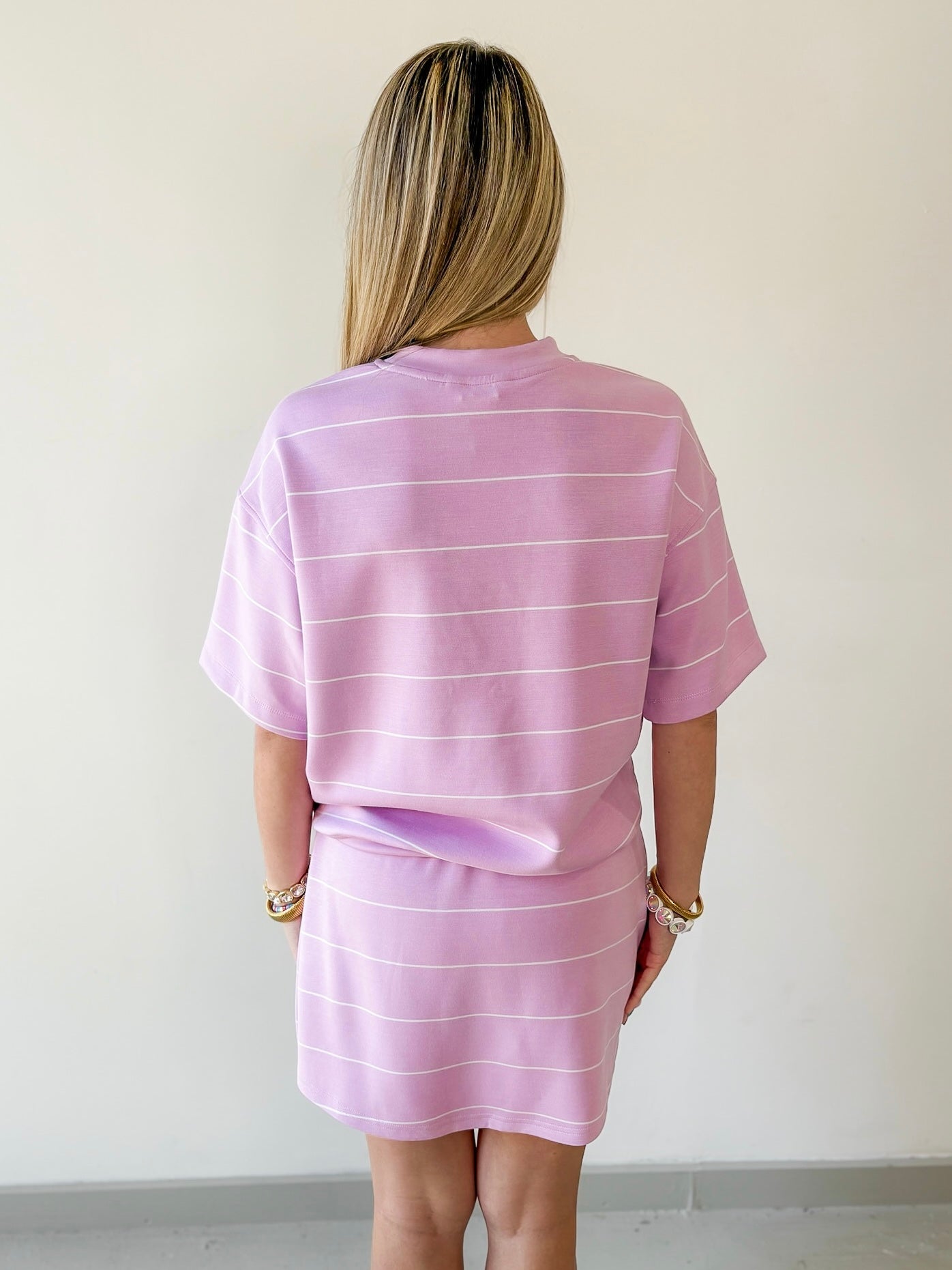 Modal Stripe Crew Top & Skort Set