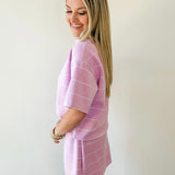 Modal Stripe Crew Top & Skort Set