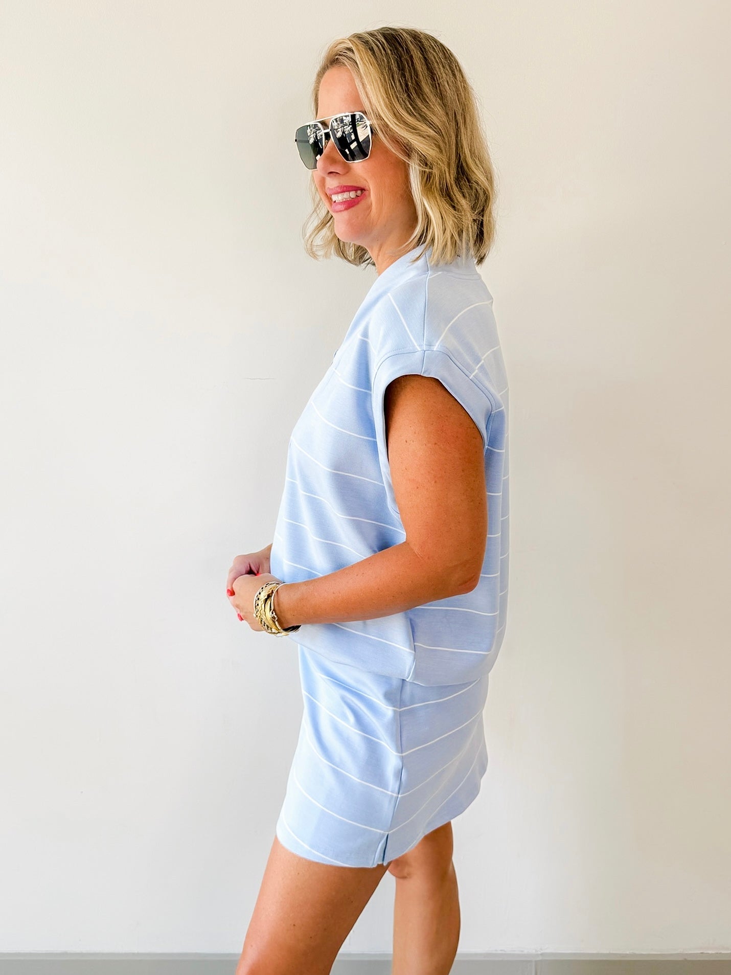 Modal Striped Top & Skort Set