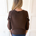 Moss Stitch Relaxed Sweater - Brown