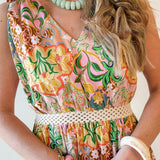 Multi Flower Printed Midi Dress