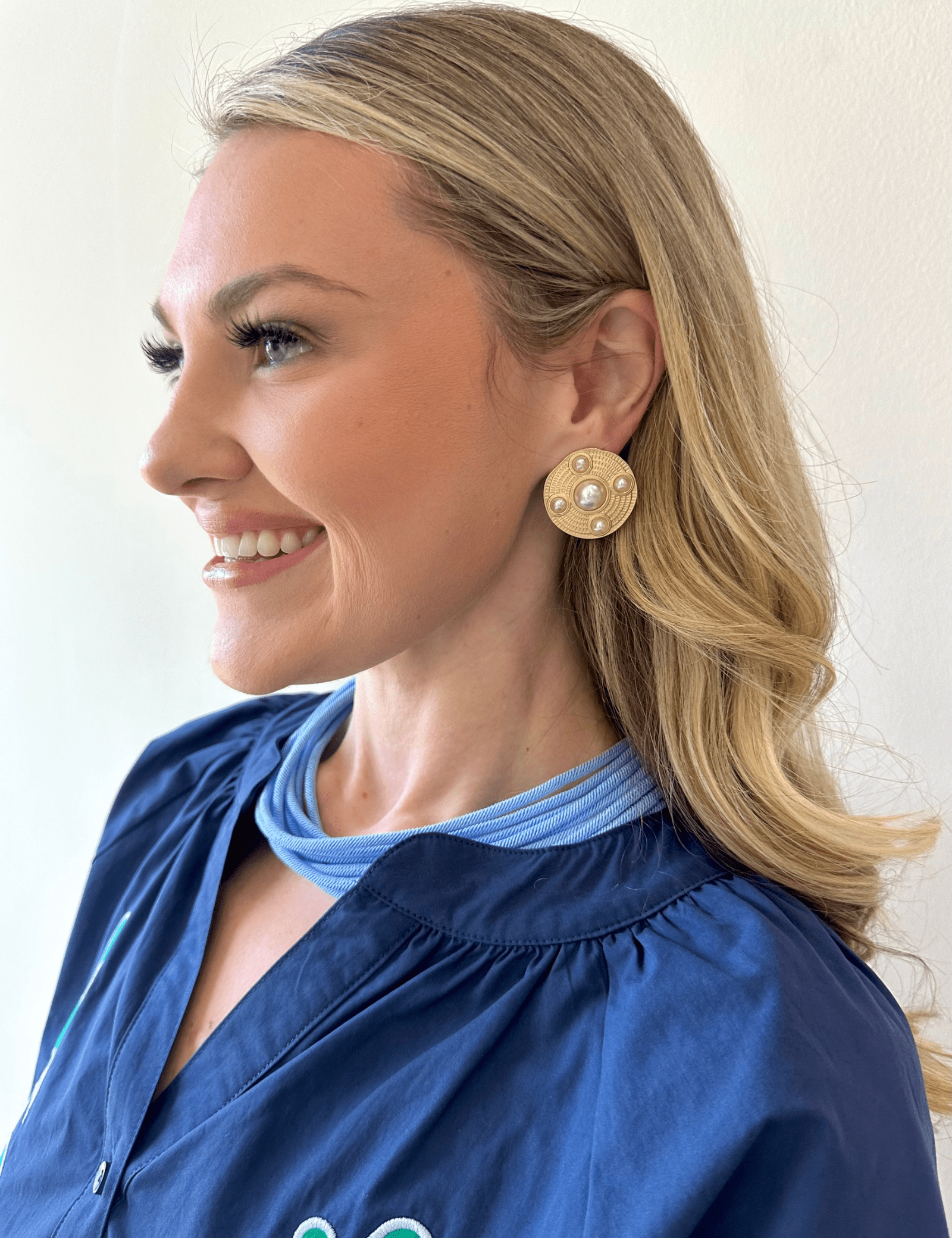 Multi Pearl Circle Earrings