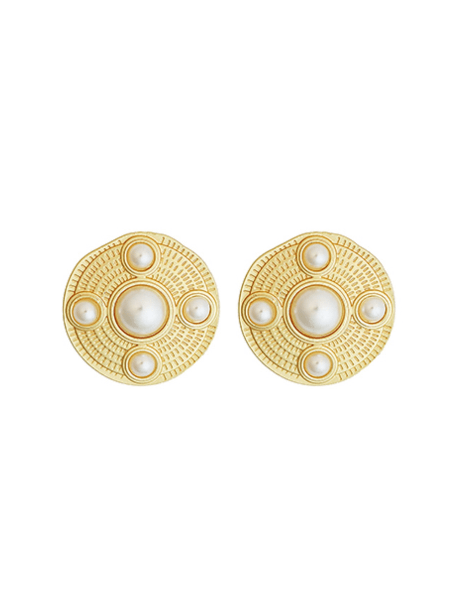 Multi Pearl Circle Earrings