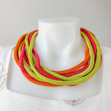 Multi Pink/Green/Orange Rope Necklace