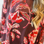 Multi Print Sheer Midi Dress