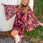 Multi Print Sheer Midi Dress