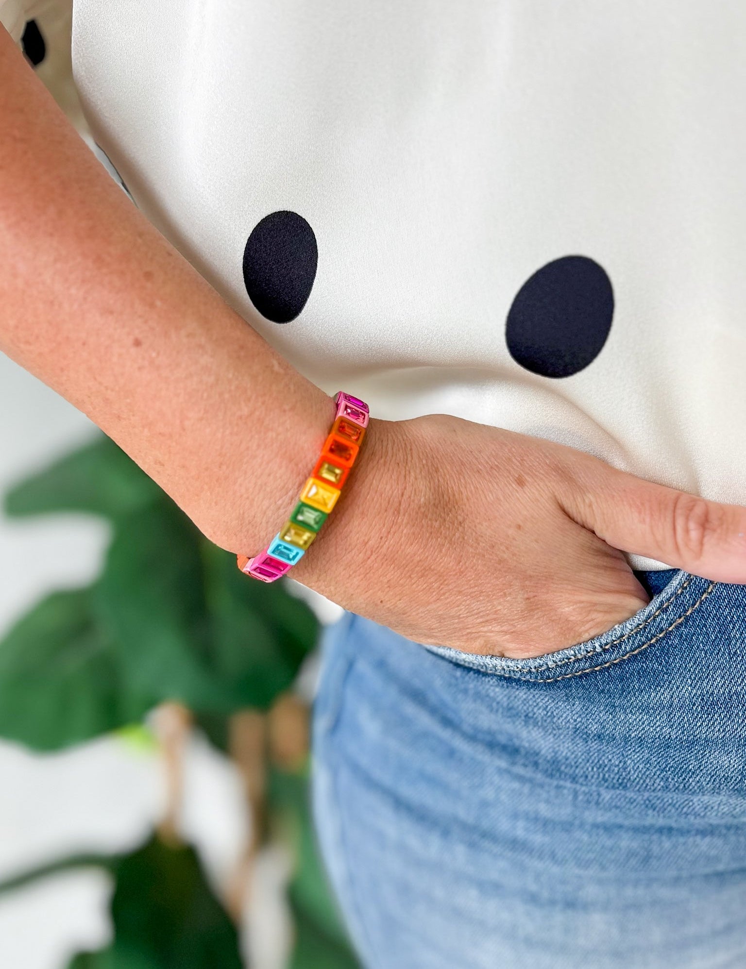 Multi Stone Stretch Bracelet