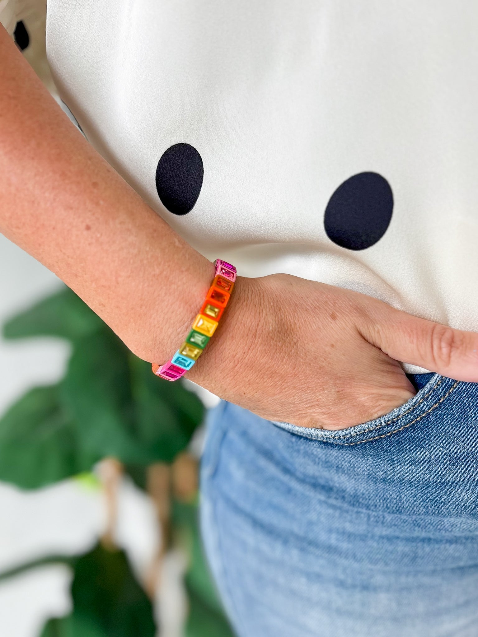 Multi Stone Stretch Bracelet