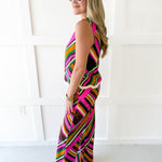Multi Striped Fringe Top and Pant Set