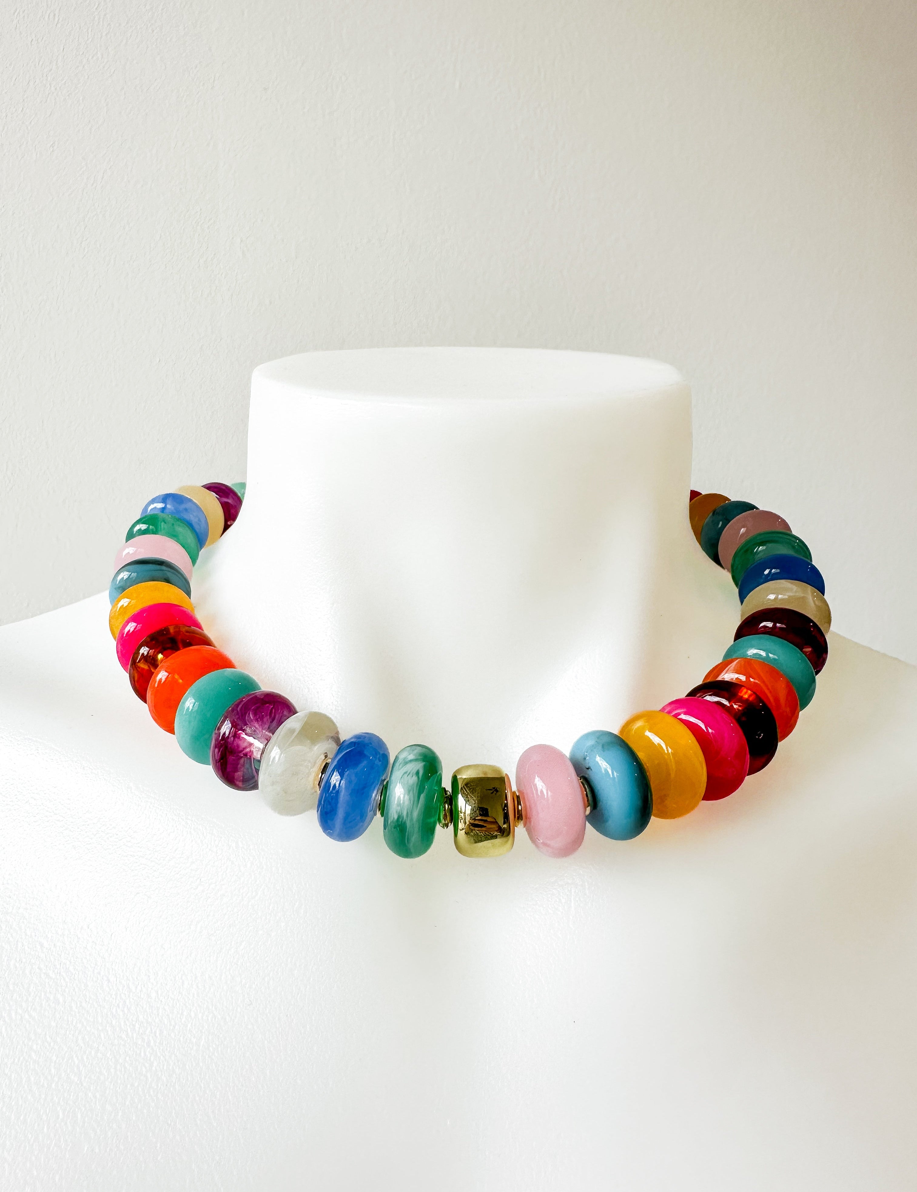 Multicolor Gold Bead Necklace