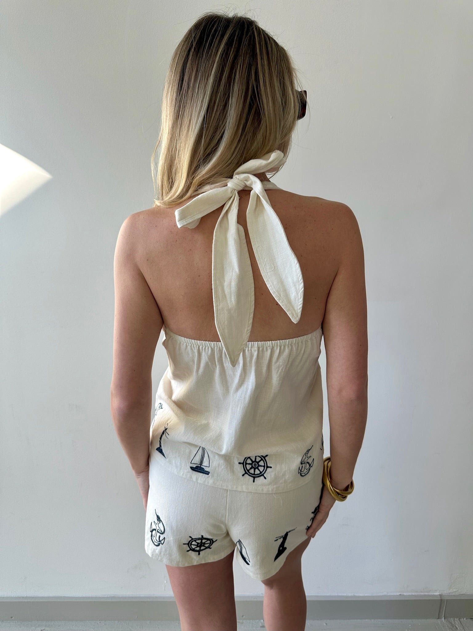 Nautical Halter Top & Shorts Set