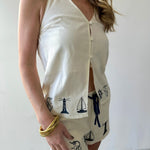 Nautical Halter Top & Shorts Set