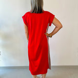 Nautical Side Stripe Midi Dress