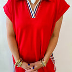 Nautical Side Stripe Midi Dress