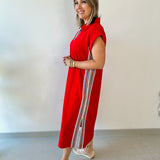 Nautical Side Stripe Midi Dress