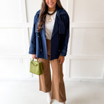 Navy Crop Trench Jacket