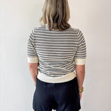 Norine Stripe Knit Top - Black