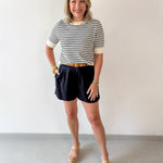 Norine Stripe Knit Top - Black